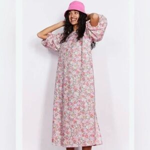 H&M Pink Floral Midi Dress